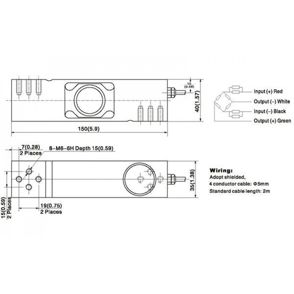 Одноточечный тензодатчик Zemic BM6E3-C3-100kg-3B до 100 кг 007463 фото