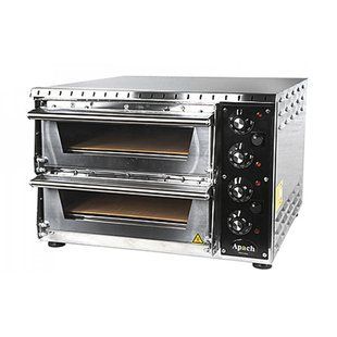 Электрическая мини-печь для пиццы Apach AMS2 (две камеры 350х410х75 мм) 009528 фото