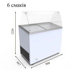 Морозильные лари для мягкого мороженного Crystal VENUS VITRINE 26 (гнутое стекло) 011556 фото